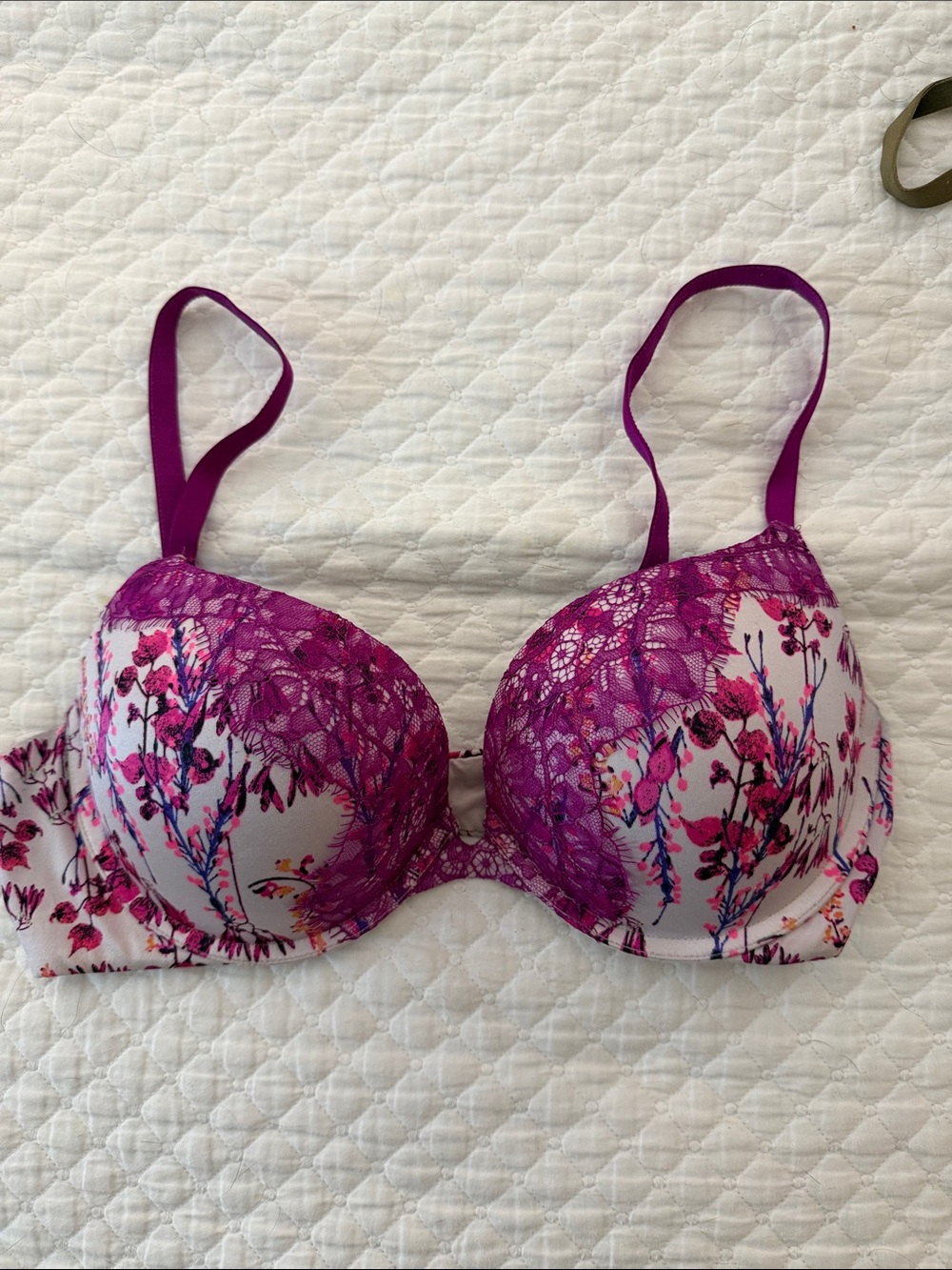 VS very sexy push up Purple Floral Lace Push-Up Bra